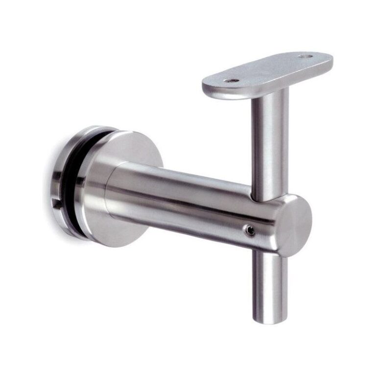 Fixed Glass Mounted Handrail Bracket — Reference silver appearance
