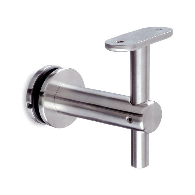 Fixed Glass Mounted Handrail Bracket — Reference silver appearance