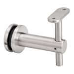 Fixed Glass Mounted Handrail Bracket — Reference silver appearance
