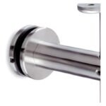 Fixed Glass Mounted Handrail Bracket — Reference silver appearance