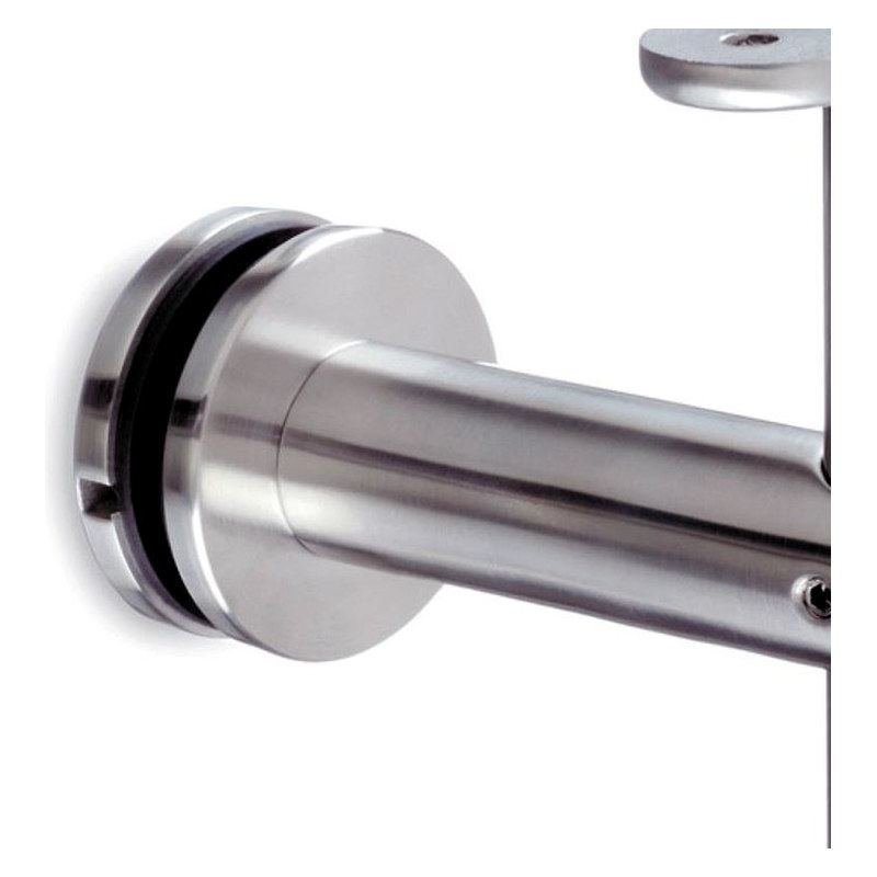 Fixed Glass Mounted Handrail Bracket — Reference silver appearance