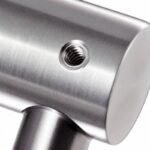 Fixed Glass Mounted Handrail Bracket — Reference silver appearance