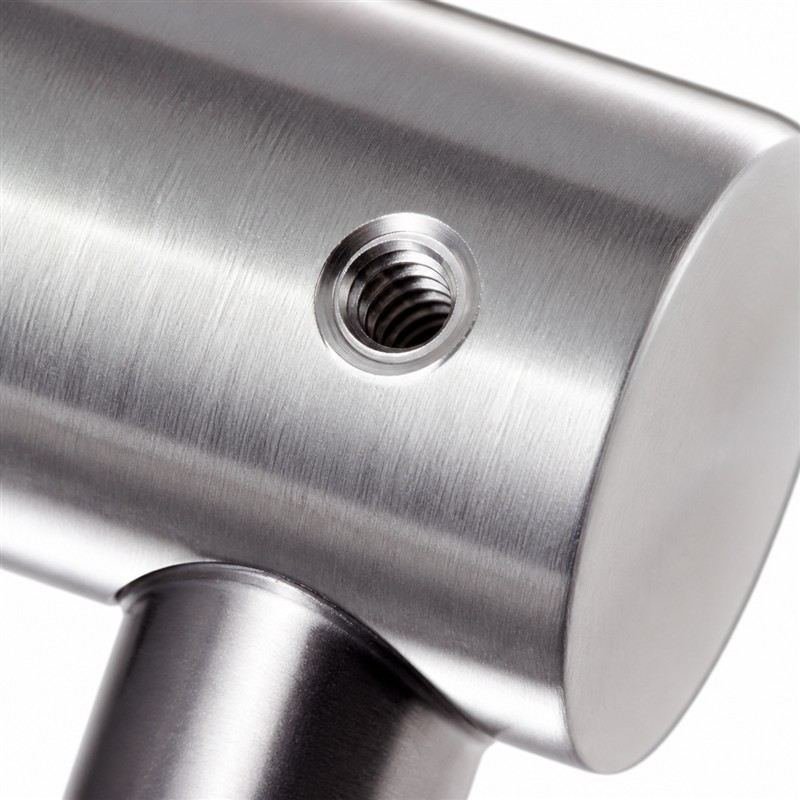 Fixed Glass Mounted Handrail Bracket — Reference silver appearance