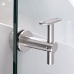 Fixed Glass Mounted Handrail Bracket — Reference silver appearance