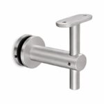 Fixed Glass Mounted Handrail Bracket — Matte silver appearance concept
