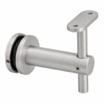 Fixed Glass Mounted Handrail Bracket — Matte silver appearance concept
