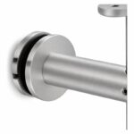 Fixed Glass Mounted Handrail Bracket — Matte silver appearance concept