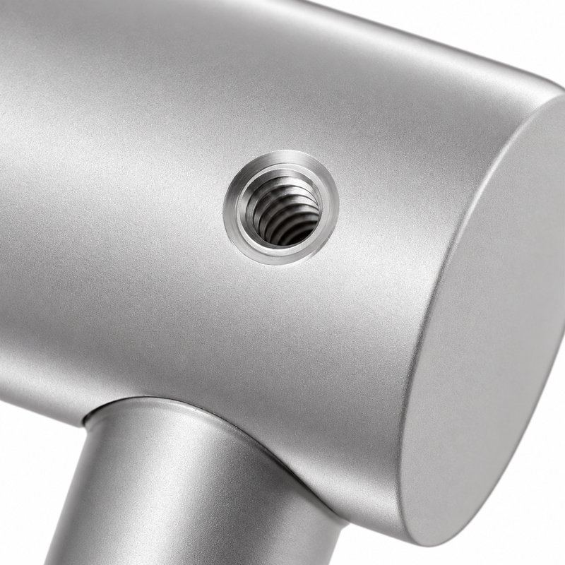 Fixed Glass Mounted Handrail Bracket — Matte silver appearance concept