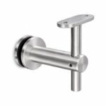 Fixed Glass Mounted Handrail Bracket — Fine-brushed silver appearance concept