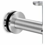 Fixed Glass Mounted Handrail Bracket — Fine-brushed silver appearance concept
