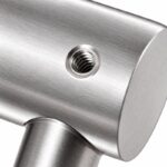 Fixed Glass Mounted Handrail Bracket — Fine-brushed silver appearance concept