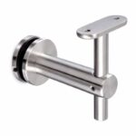 Fixed Glass Mounted Handrail Bracket — Satin silver appearance concept
