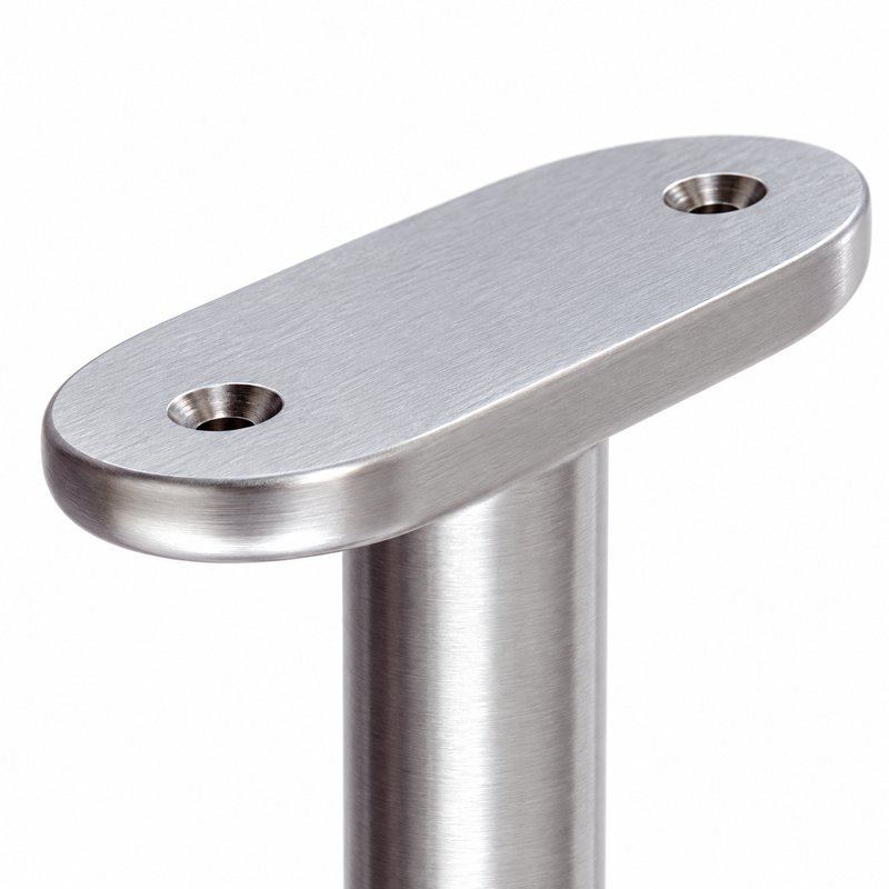 Fixed Glass Mounted Handrail Bracket — Satin silver appearance concept