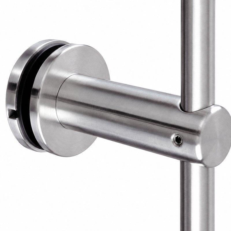 Fixed Glass Mounted Handrail Bracket — Satin silver appearance concept