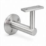 Rectangular Flat Saddle Handrail Bracket — Reference silver appearance