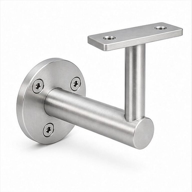 Rectangular Flat Saddle Handrail Bracket — Reference silver appearance