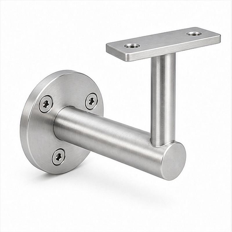 Rectangular Flat Saddle Handrail Bracket — Reference silver appearance