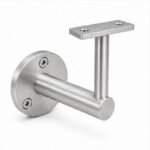 Rectangular Flat Saddle Handrail Bracket — Reference silver appearance