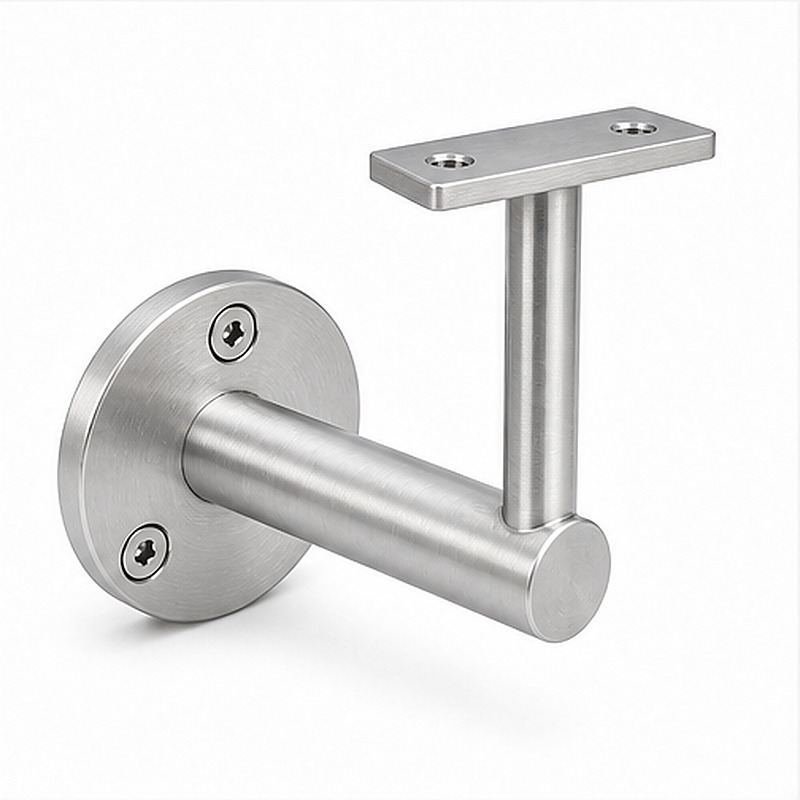 Rectangular Flat Saddle Handrail Bracket — Reference silver appearance
