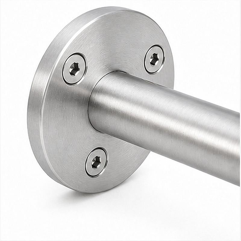 Rectangular Flat Saddle Handrail Bracket — Reference silver appearance