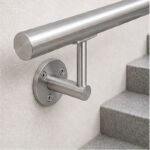 Rectangular Flat Saddle Handrail Bracket — Reference silver appearance