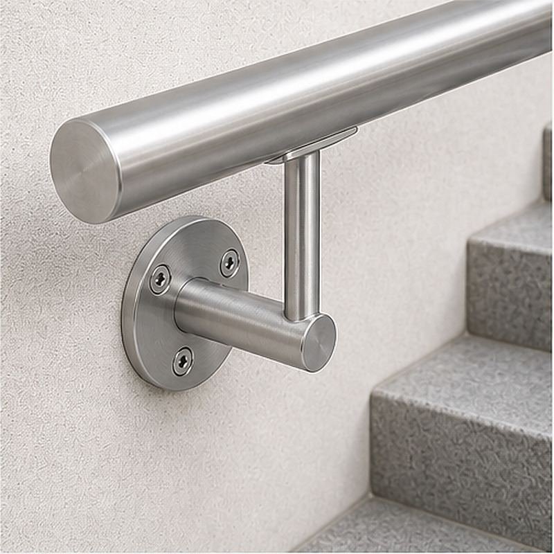 Rectangular Flat Saddle Handrail Bracket — Reference silver appearance
