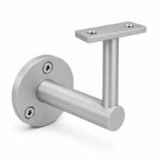 Rectangular Flat Saddle Handrail Bracket — Matte silver appearance concept