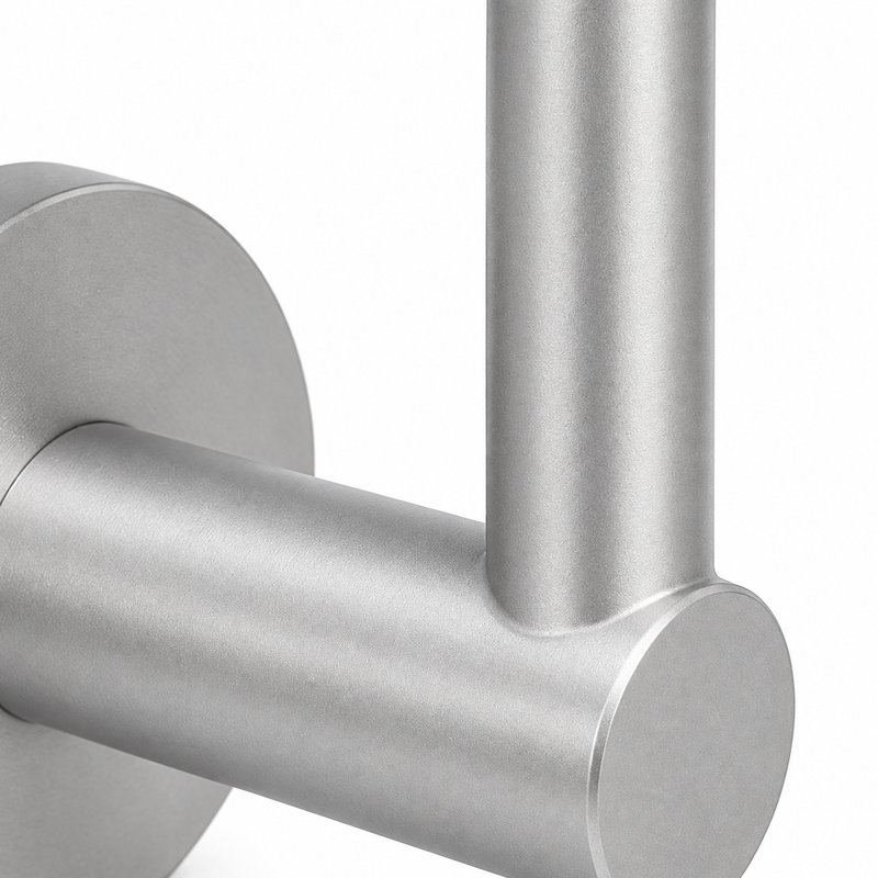 Rectangular Flat Saddle Handrail Bracket — Matte silver appearance concept