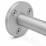 Rectangular Flat Saddle Handrail Bracket — Matte silver appearance concept