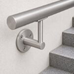 Rectangular Flat Saddle Handrail Bracket — Matte silver appearance concept