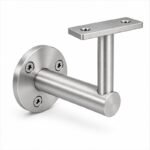 Rectangular Flat Saddle Handrail Bracket — Fine-brushed silver appearance concept