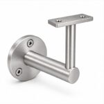 Rectangular Flat Saddle Handrail Bracket — Fine-brushed silver appearance concept