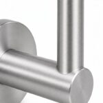 Rectangular Flat Saddle Handrail Bracket — Fine-brushed silver appearance concept