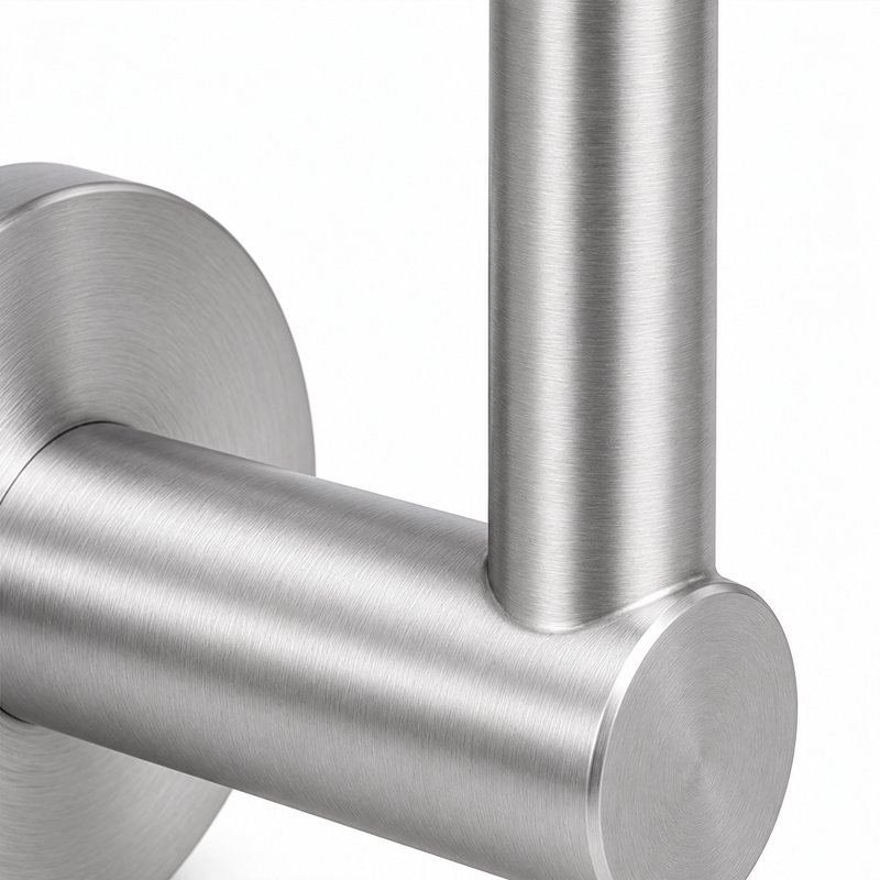 Rectangular Flat Saddle Handrail Bracket — Fine-brushed silver appearance concept