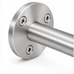 Rectangular Flat Saddle Handrail Bracket — Fine-brushed silver appearance concept