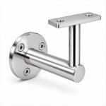 Rectangular Flat Saddle Handrail Bracket — Reflective silver appearance concept