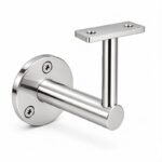 Rectangular Flat Saddle Handrail Bracket — Reflective silver appearance concept