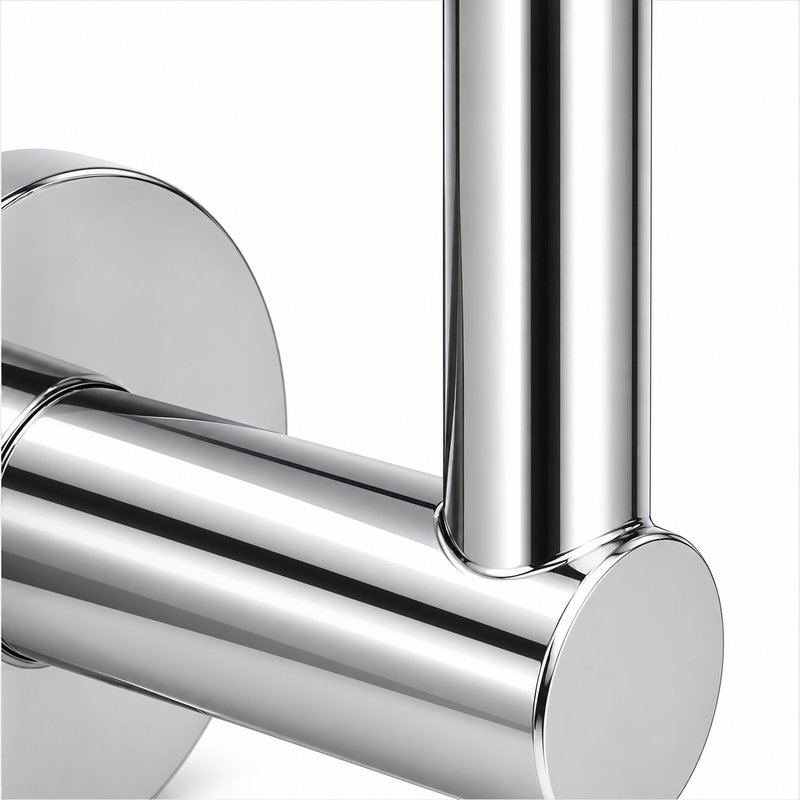 Rectangular Flat Saddle Handrail Bracket — Reflective silver appearance concept