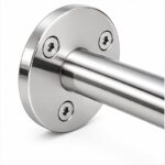 Rectangular Flat Saddle Handrail Bracket — Reflective silver appearance concept