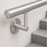 Rectangular Flat Saddle Handrail Bracket — Satin silver appearance concept