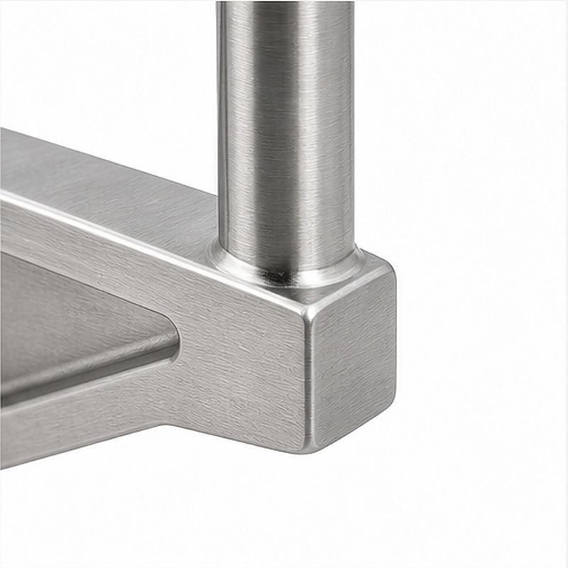 Gusseted Wall Handrail Bracket — Reference silver appearance