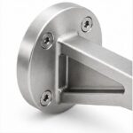 Gusseted Wall Handrail Bracket — Reference silver appearance
