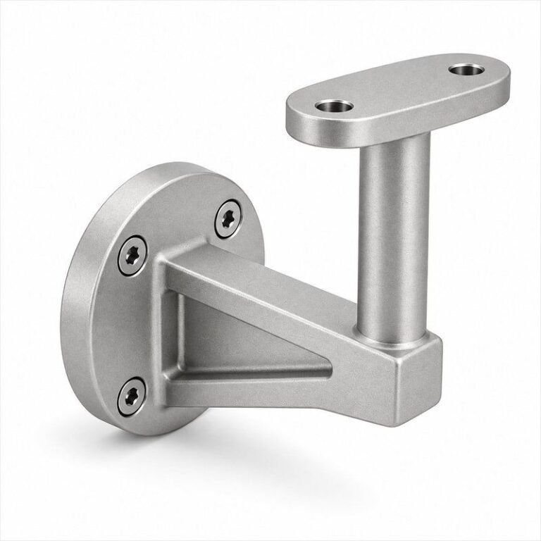 Gusseted Wall Handrail Bracket — Matte silver appearance concept