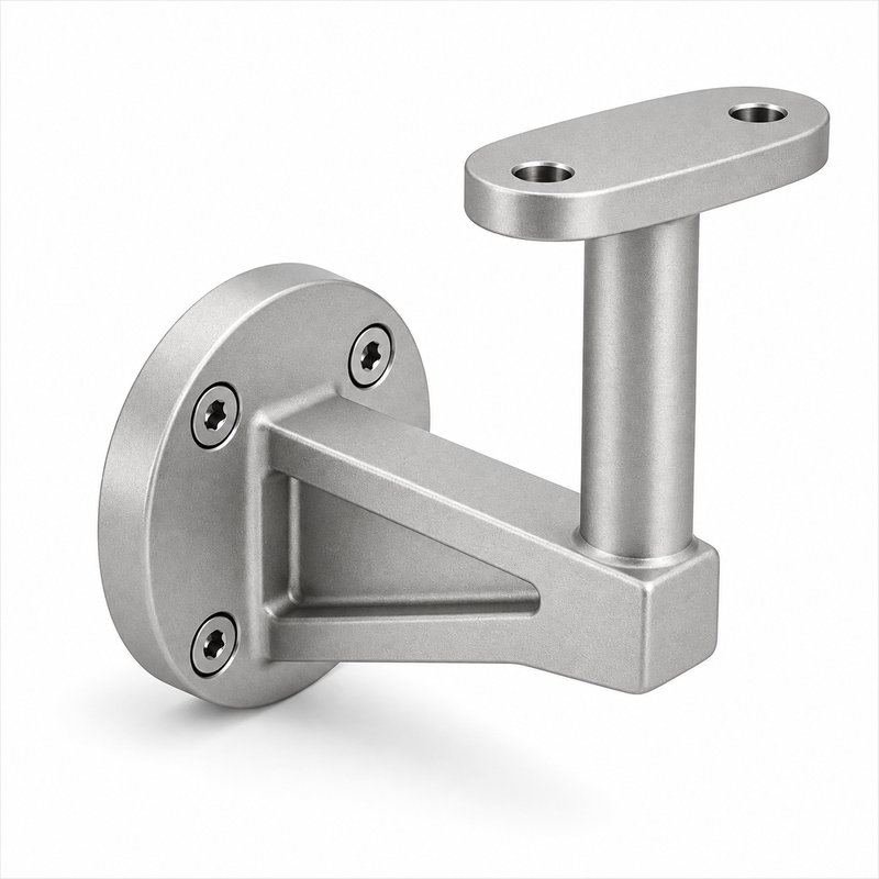 Gusseted Wall Handrail Bracket — Matte silver appearance concept
