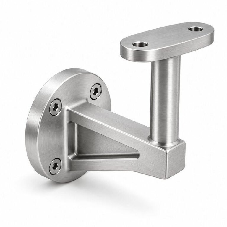 Gusseted Wall Handrail Bracket — Fine-brushed silver appearance concept