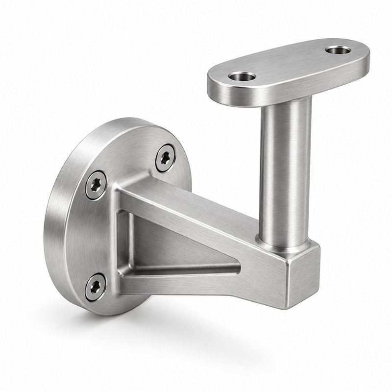 Gusseted Wall Handrail Bracket — Fine-brushed silver appearance concept