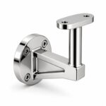 Gusseted Wall Handrail Bracket — Reflective silver appearance concept