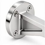 Gusseted Wall Handrail Bracket — Reflective silver appearance concept