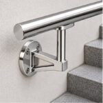 Gusseted Wall Handrail Bracket — Reflective silver appearance concept