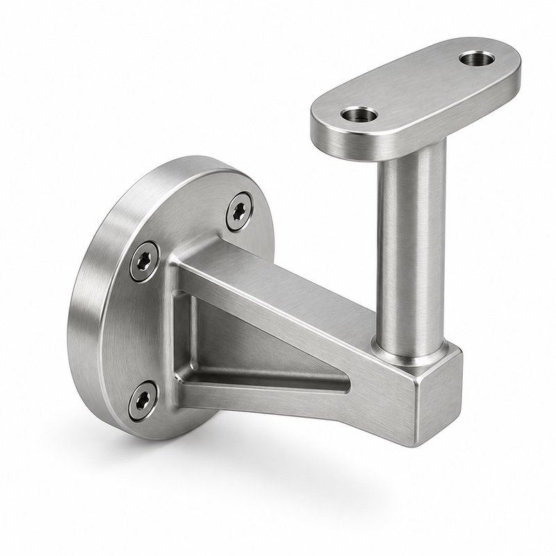 Gusseted Wall Handrail Bracket — Satin silver appearance concept